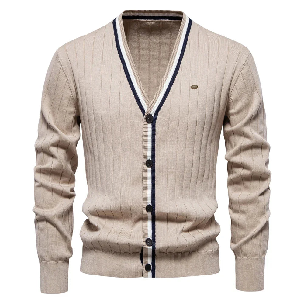 Sylvie | Women's V-Neck Button-Front Cardigan for Cold Weather in Apricot