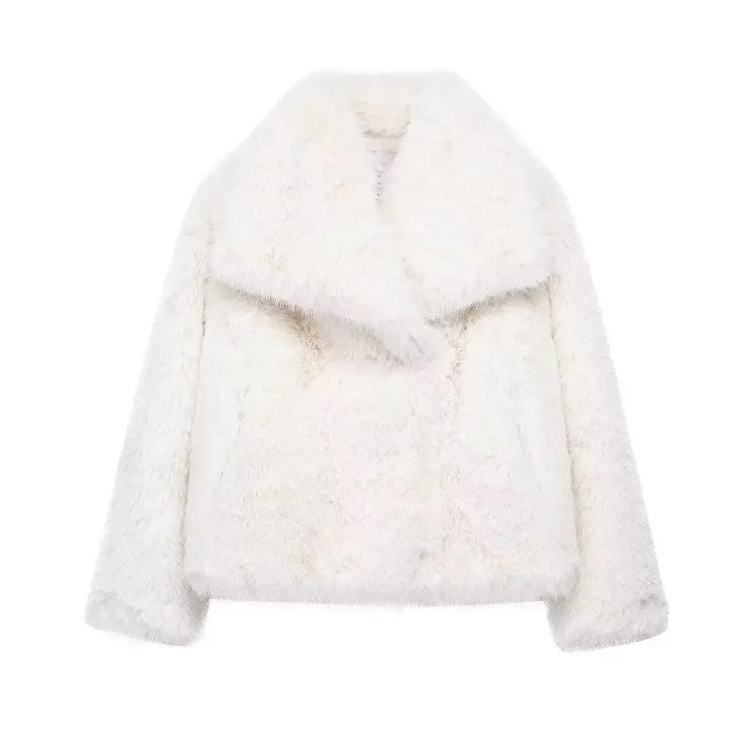 Lenora | Women's Faux-Fur Trim Hooded Coat for Cold Weather in White