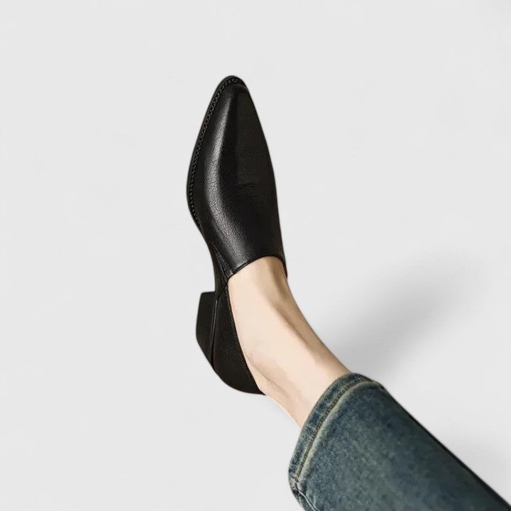 Elsabeth Orthopedic-Style Pointed Pumps with Low Block Heel - image 6