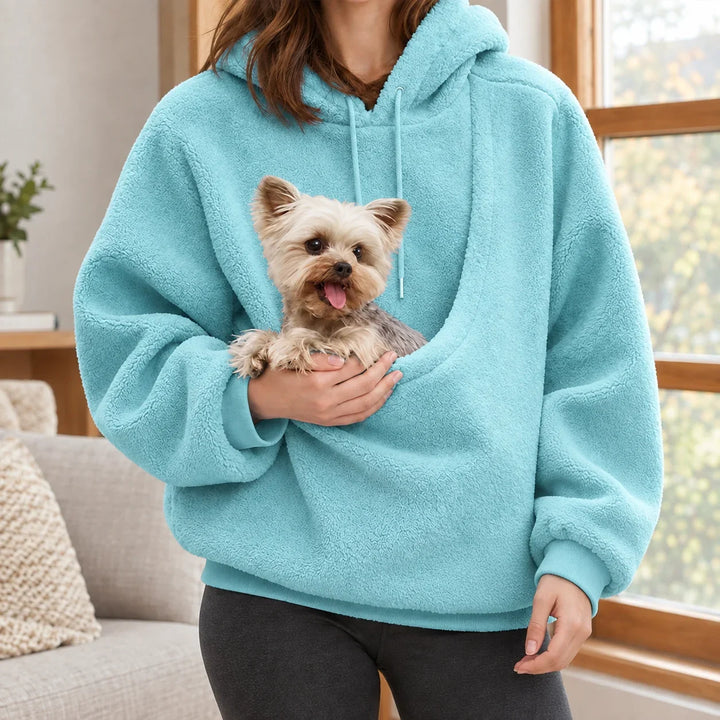 Wrenna | Women's Knitted Pet Pocket Hoodie