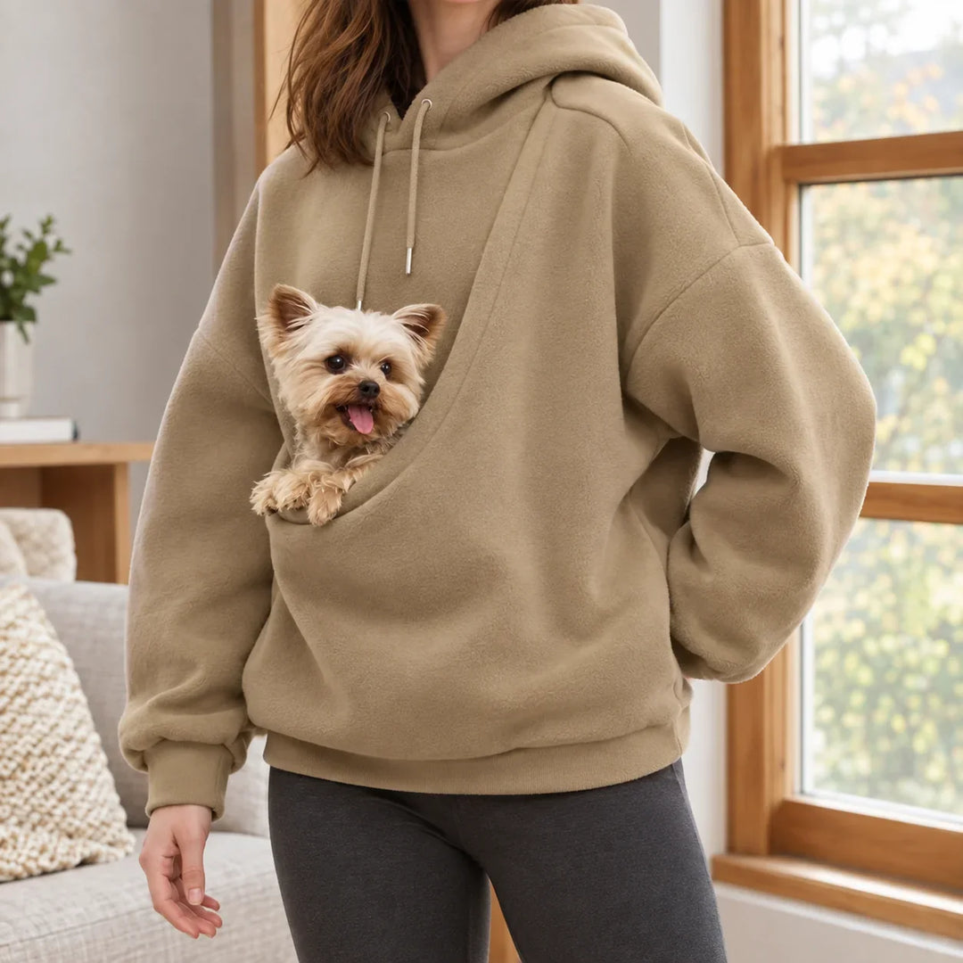 Wrenna | Women's Knitted Pet Pocket Hoodie