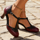 Adelaide | Women's Vintage T-Bar Pumps with Mid Block Heel