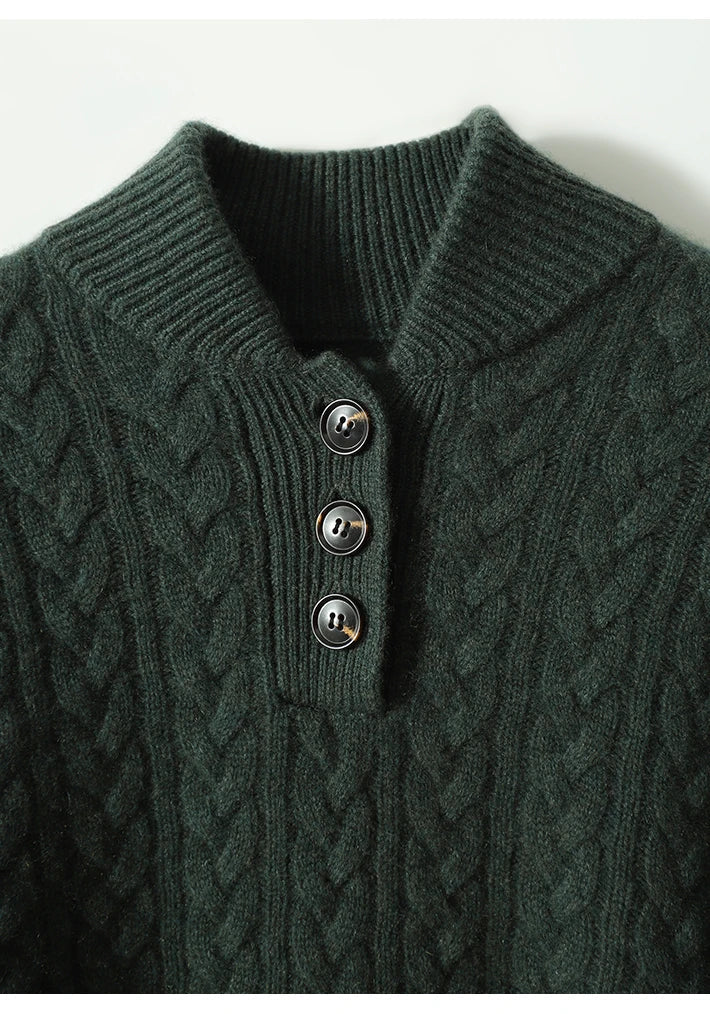 Nathalia | Women's Button-Up Cable Knit Sweater