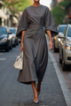 Wendy | Midi Dress with Lantern Sleeves for Women - Lavinem