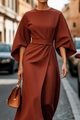 Wendy | Midi Dress with Lantern Sleeves for Women - Lavinem