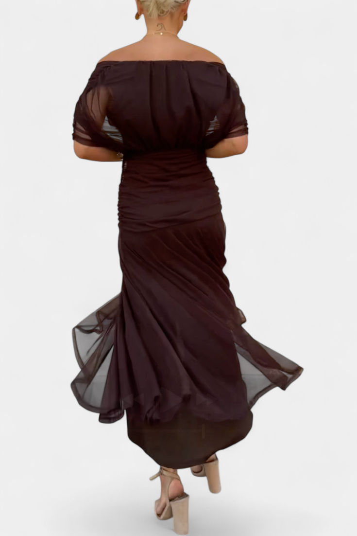 Women's Floral Pleated V-Neck Maxi Dress for Evening Wear — view 4