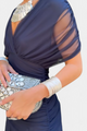 Women's Floral Pleated V-Neck Maxi Dress for Evening Wear — view 17