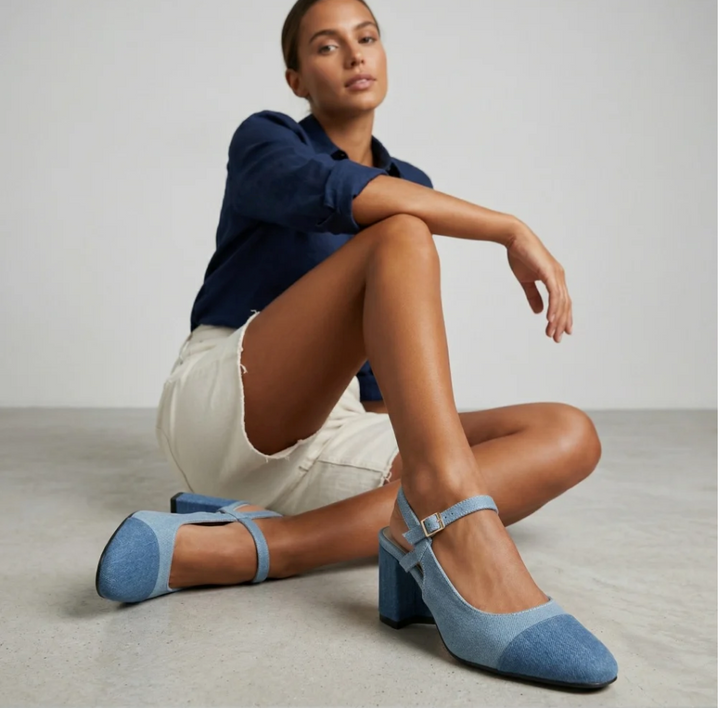 Elodie Orthopedic Chunky Heel Slingback Pumps