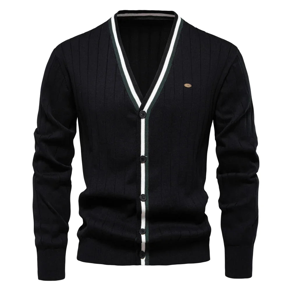 Sylvie | Women's V-Neck Button-Front Cardigan for Cold Weather in Black