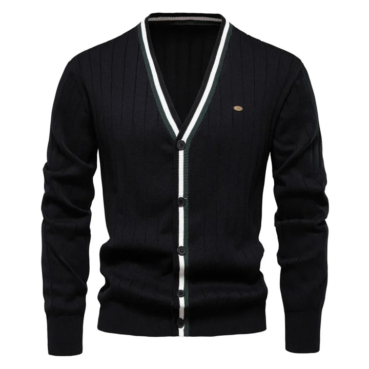 Sylvie | Women's V-Neck Button-Front Cardigan for Cold Weather in Black