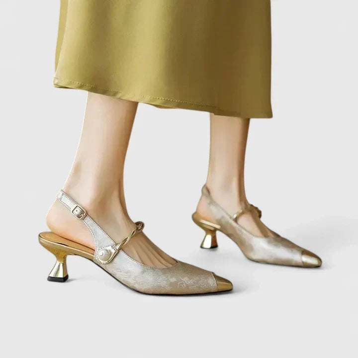 Selma | Women's Orthopedic-Style Heels with Textured Upper for Formal Occasions