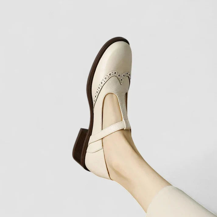 Clarissa | Women's Buckle-Strap Mary Jane Heels with Brogue Detail