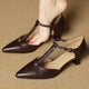 Vidalia | Women's Pointed-Toe T-Strap Leather Heels, image 1