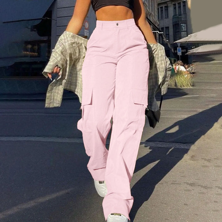 Amberly | Women's Cropped Oversized Trousers for Layering in Pink