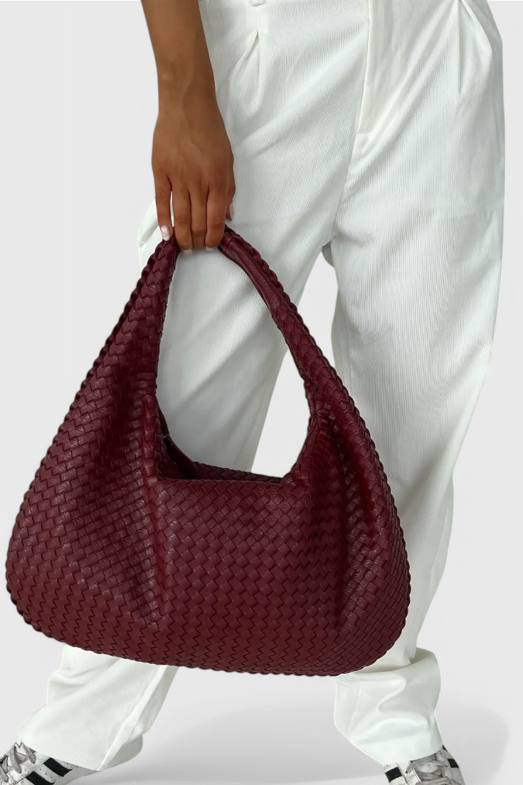Odile | Women's Faux Leather Knitted Weave Shoulder Bag