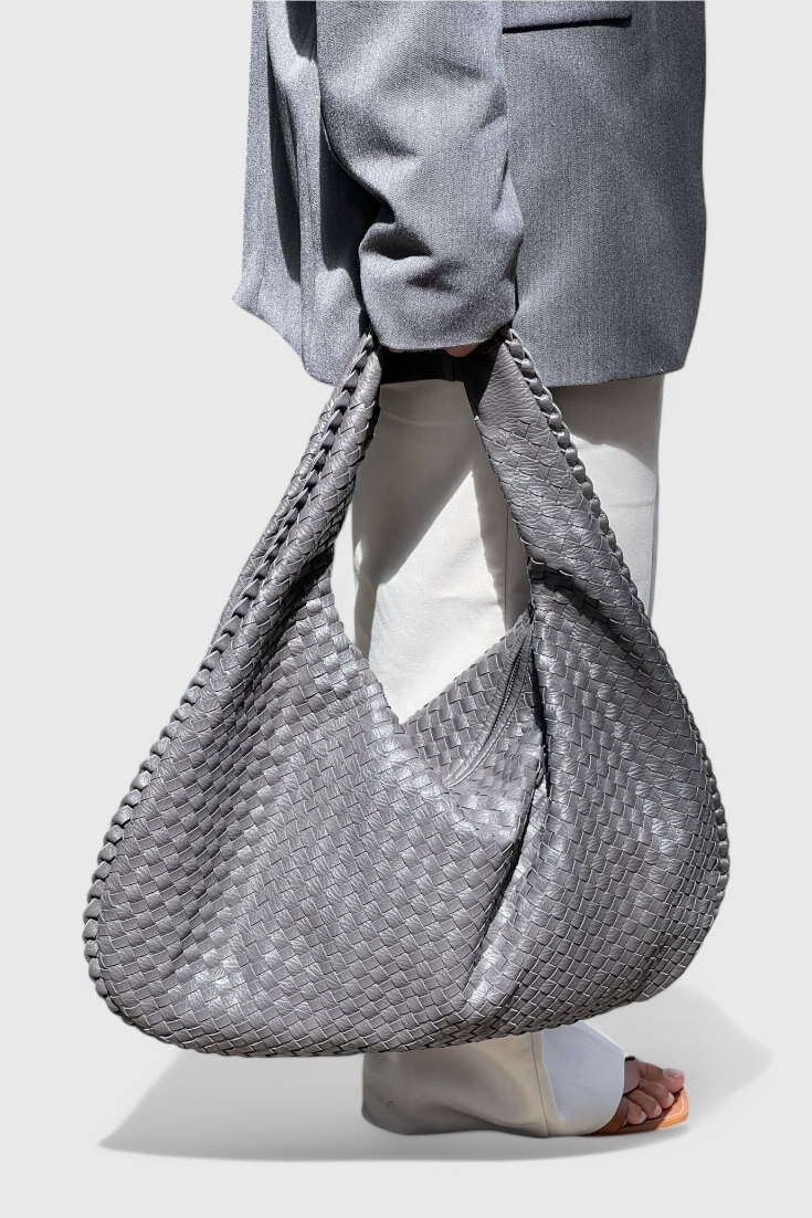 Odile | Women's Faux Leather Knitted Weave Shoulder Bag