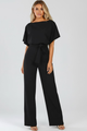 Damen Jumpsuit mit weitem Bein & Gürtel – Tailliert und strukturiert