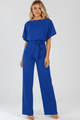 Damen Jumpsuit mit weitem Bein & Gürtel – Tailliert und strukturiert