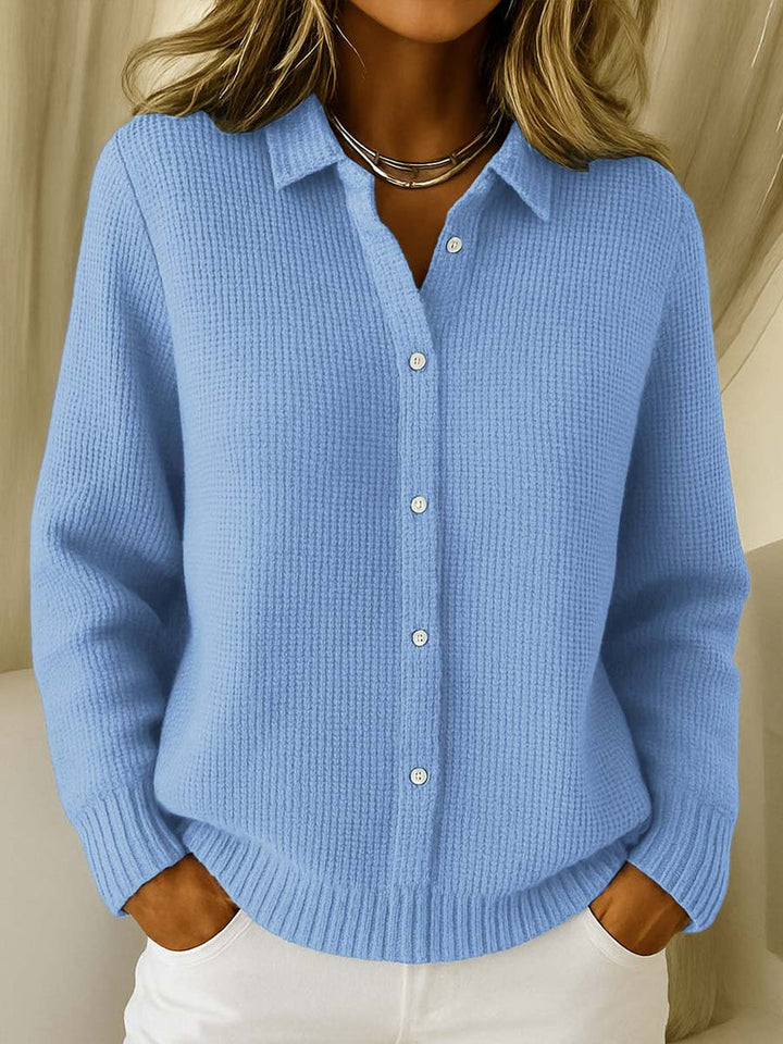 Mirela Collared Button-Front Knit Cardigan - image 1