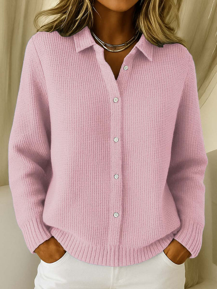 Mirela Collared Button-Front Knit Cardigan - image 3