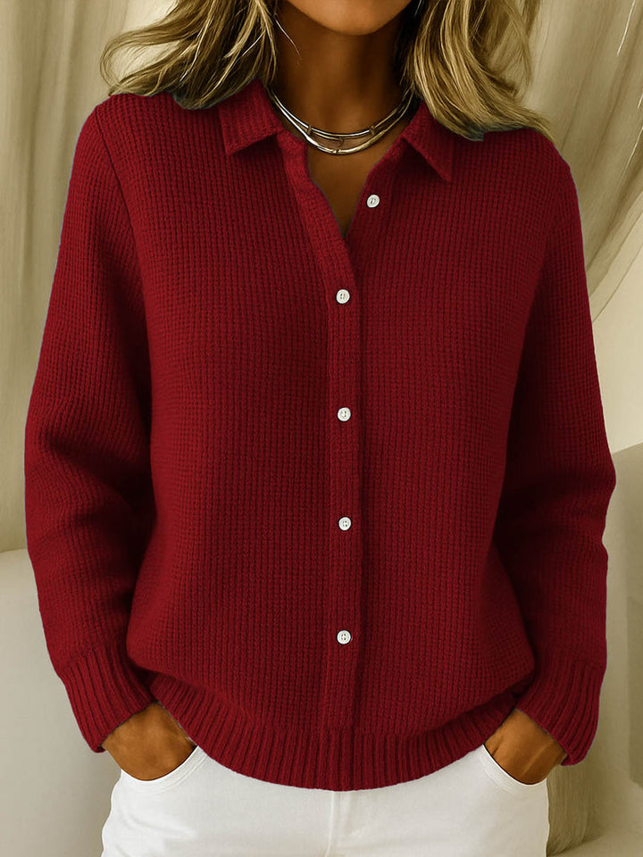 Mirela Collared Button-Front Knit Cardigan - image 4