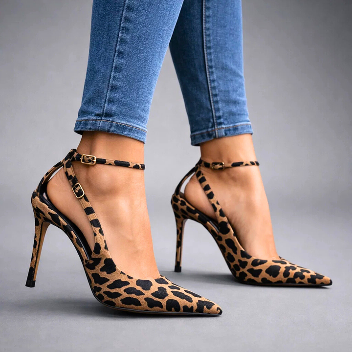 Tamsine Animal-Print Pointed-Toe Ankle-Strap Heels - image 3