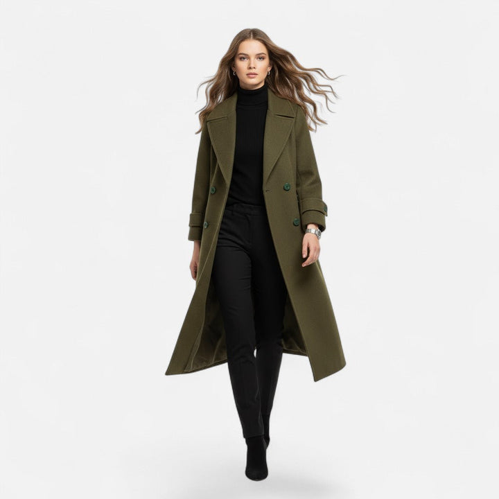 Adelheide | Women's Double-Breasted Cashmere-Blend Slim Coat