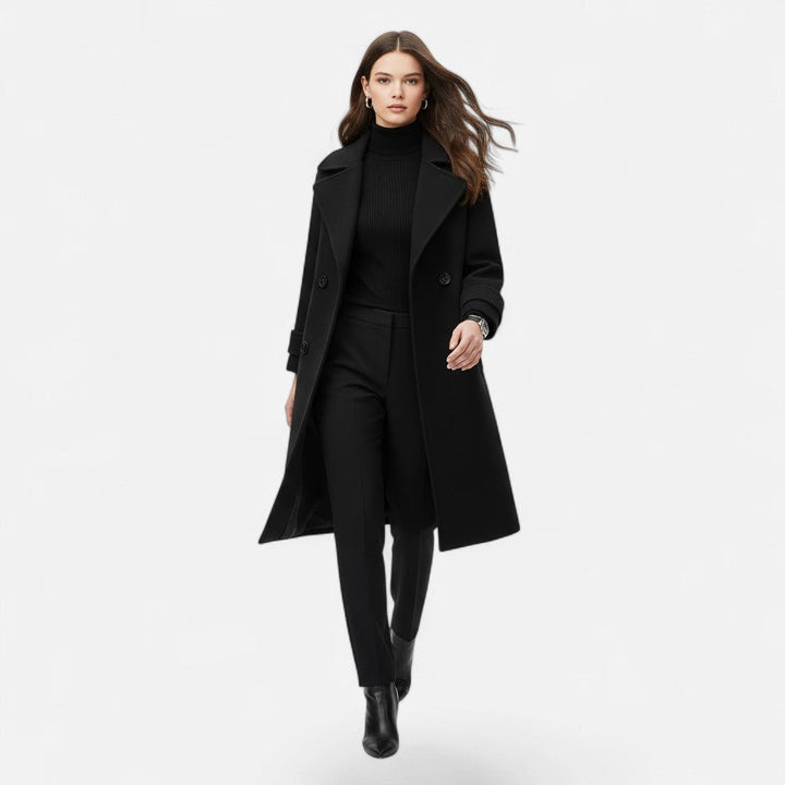 Adelheide | Women's Double-Breasted Cashmere-Blend Slim Coat