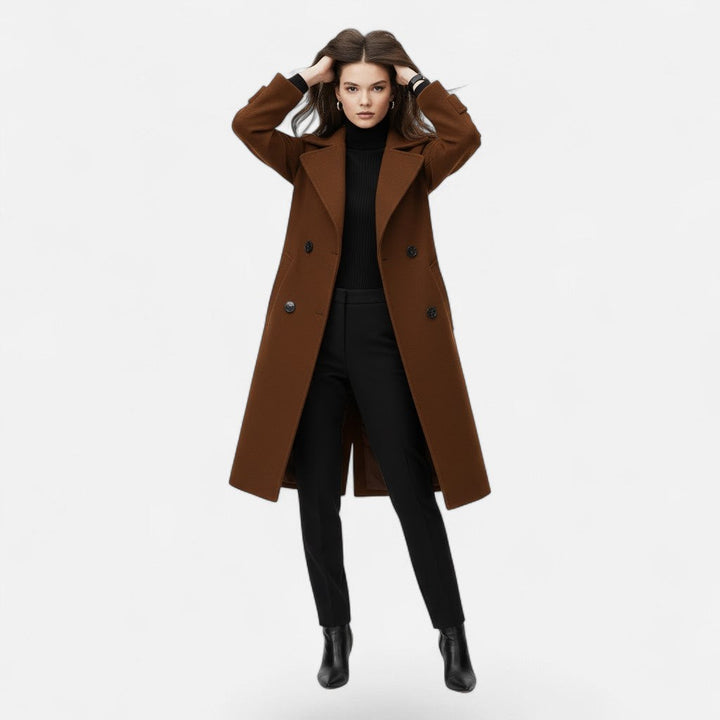 Adelheide | Women's Double-Breasted Cashmere-Blend Slim Coat