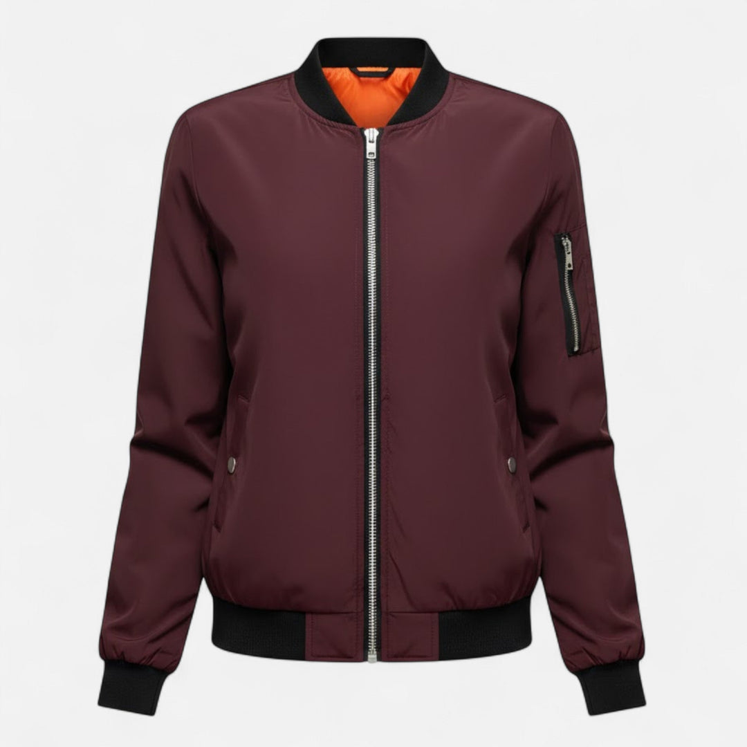 Ximena | Women's Vintage-Inspired Zip Bomber Jacket