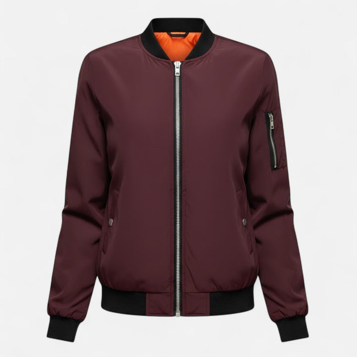 Ximena | Women's Vintage-Inspired Zip Bomber Jacket