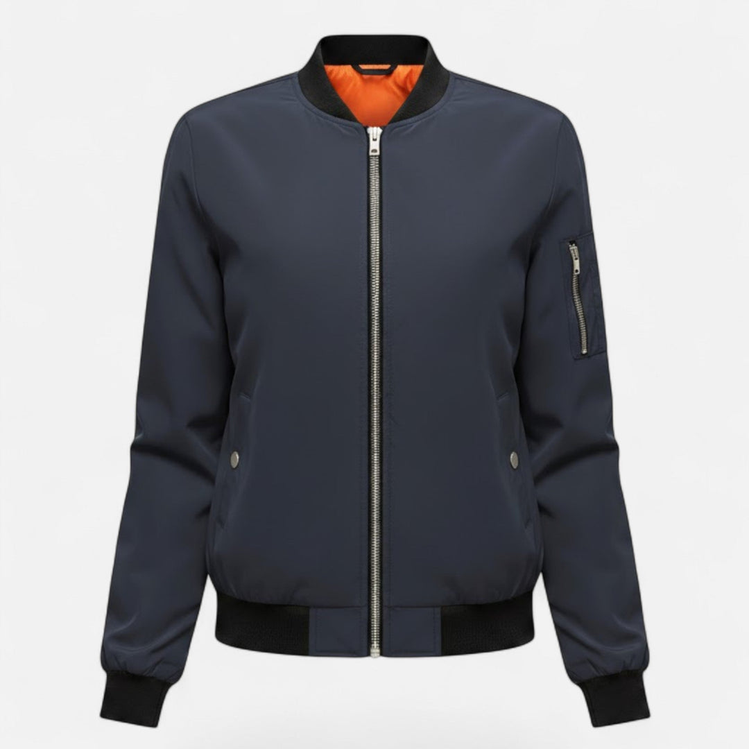 Ximena | Women's Vintage-Inspired Zip Bomber Jacket