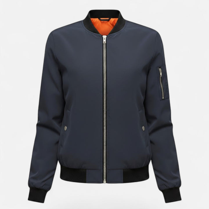 Ximena | Women's Vintage-Inspired Zip Bomber Jacket