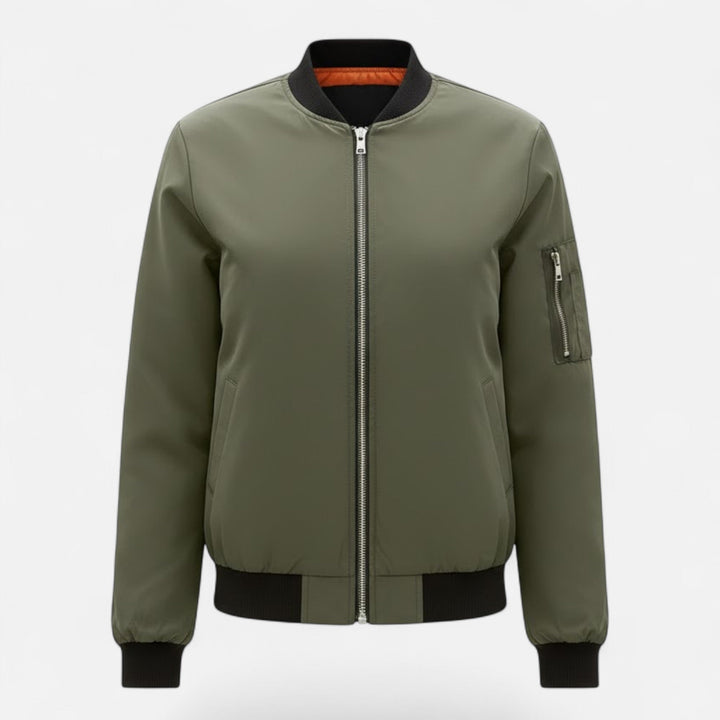 Ximena | Women's Vintage-Inspired Zip Bomber Jacket