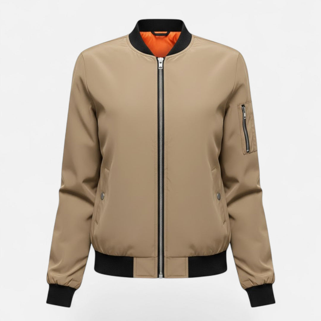 Ximena | Women's Vintage-Inspired Zip Bomber Jacket