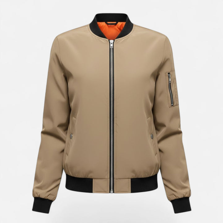 Ximena | Women's Vintage-Inspired Zip Bomber Jacket