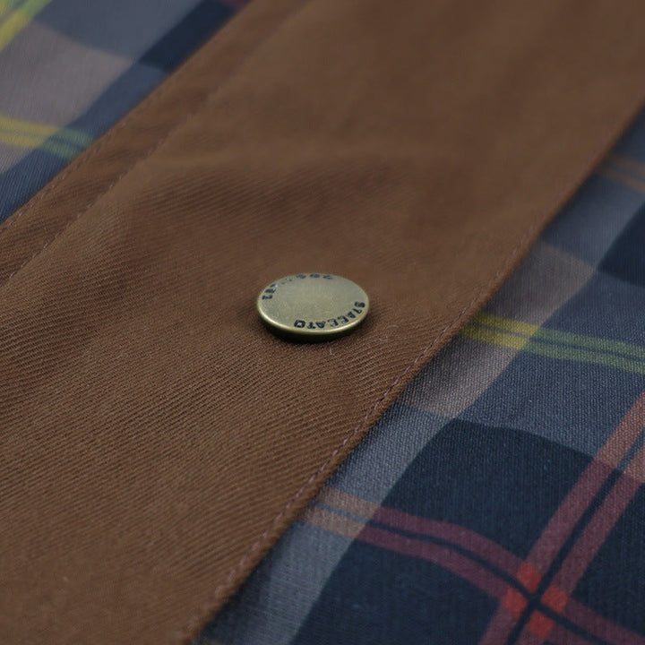Jacquenetta | Women's Plaid Button-Down Jacket with Faux Fur Collar