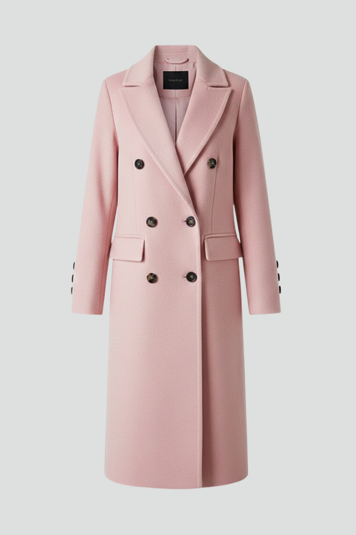 Eliora | Women Coat with Lapel Collar and Button Closure