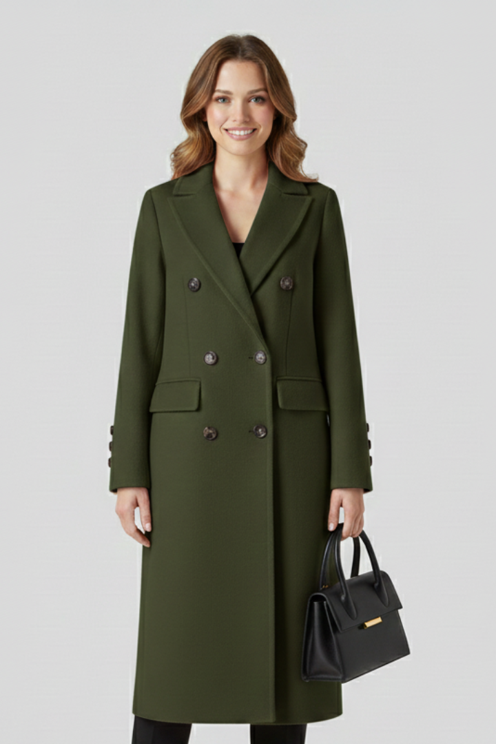 Eliora | Women Coat with Lapel Collar and Button Closure