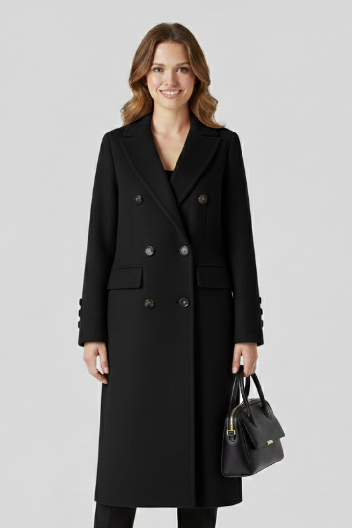 Eliora | Women Coat with Lapel Collar and Button Closure