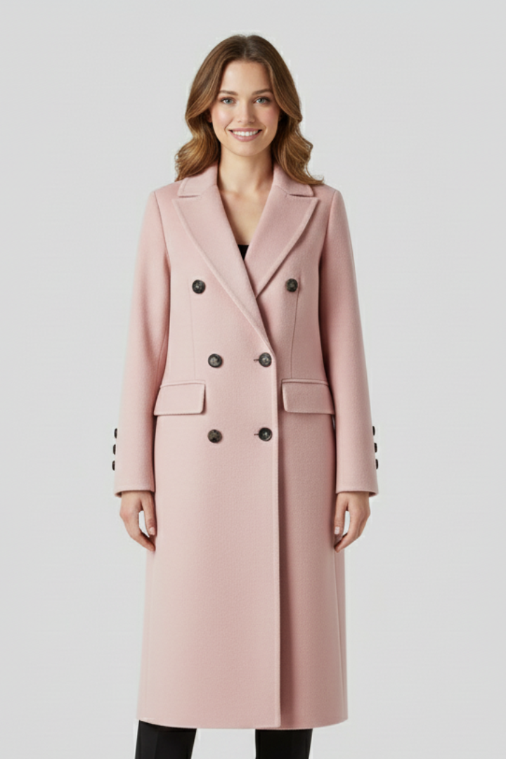 Eliora | Women Coat with Lapel Collar and Button Closure