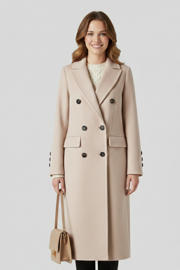 Eliora | Women Coat with Lapel Collar and Button Closure