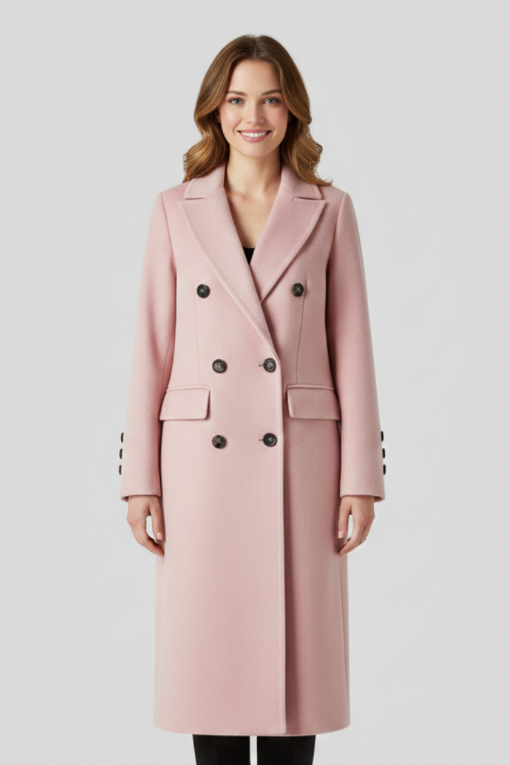 Eliora | Women Coat with Lapel Collar and Button Closure