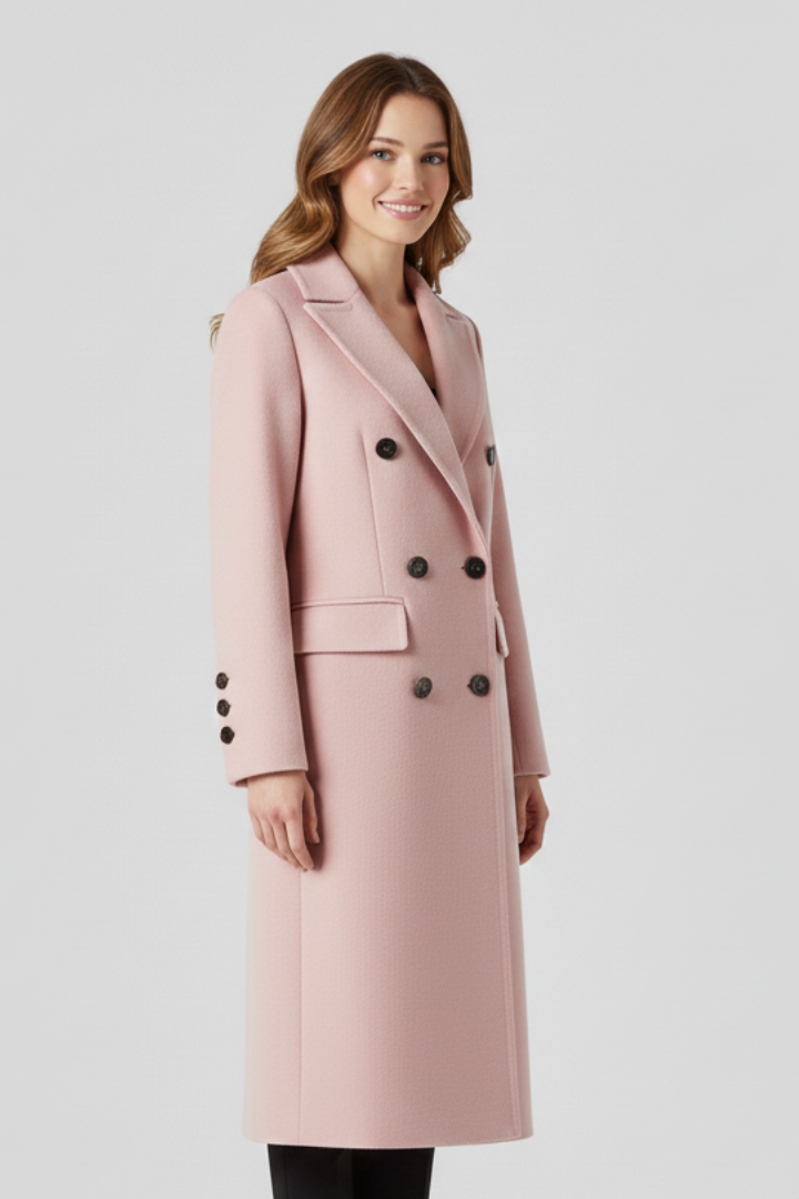 Eliora | Women Coat with Lapel Collar and Button Closure