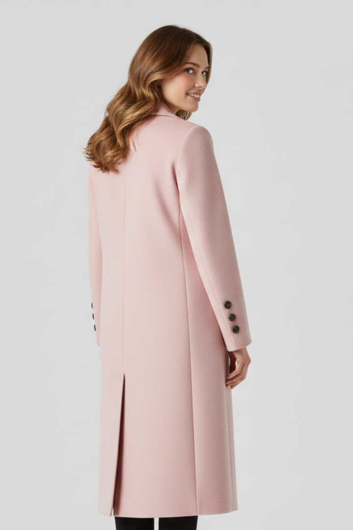 Eliora | Women Coat with Lapel Collar and Button Closure