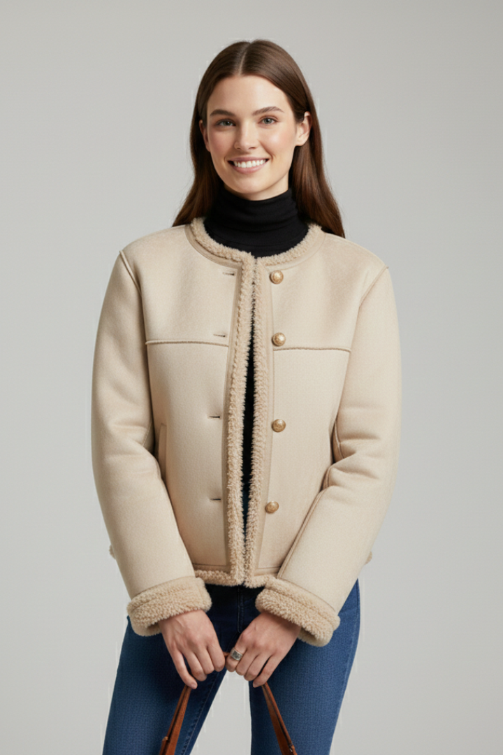 Elisabeth | Women Jacket with Button Closure and Trim Edging