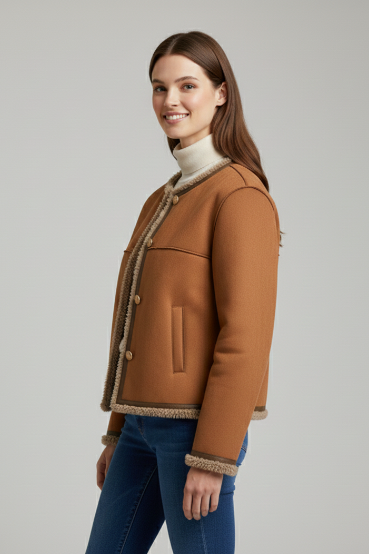 Elisabeth | Women Jacket with Button Closure and Trim Edging