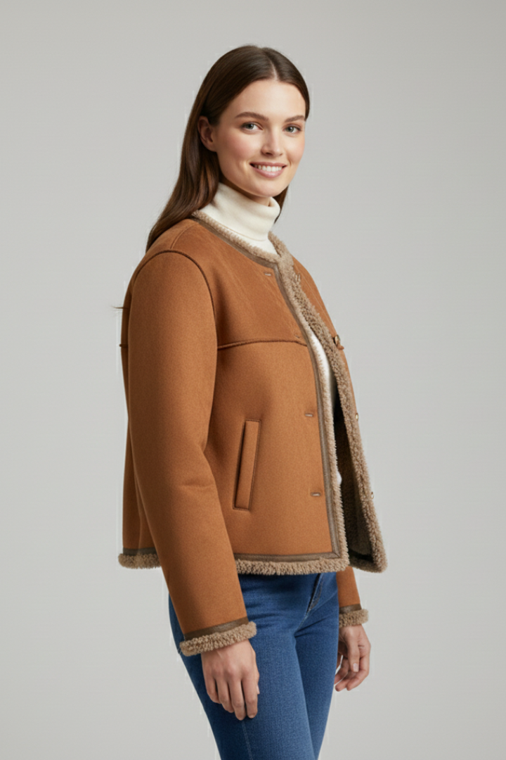 Elisabeth | Women Jacket with Button Closure and Trim Edging