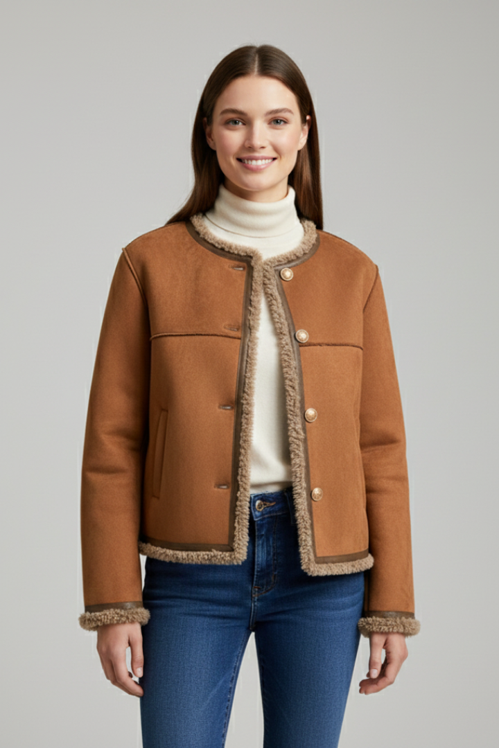 Elisabeth | Women Jacket with Button Closure and Trim Edging