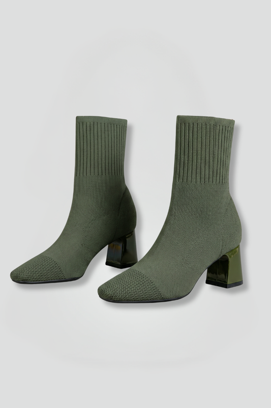 Bridget | Women's Ankle Boots with Ribbed Stretch Collar for Fall